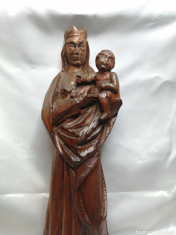 Arte: Virgen con ni&ntilde;o. Talla de madera - Foto 5