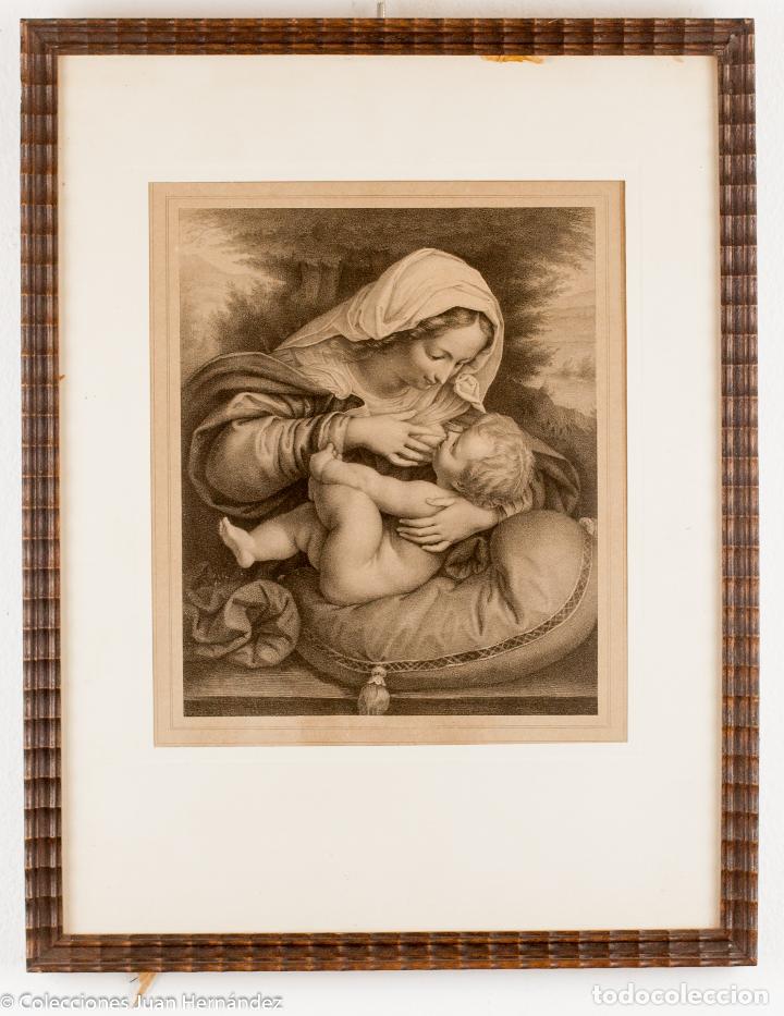Arte: Virgen - Litograf&iacute;a enmarcada - Foto 1