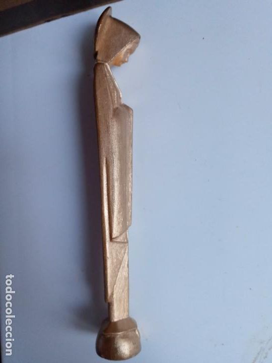 Arte: Virgen tallada en madera color oro - Foto 4