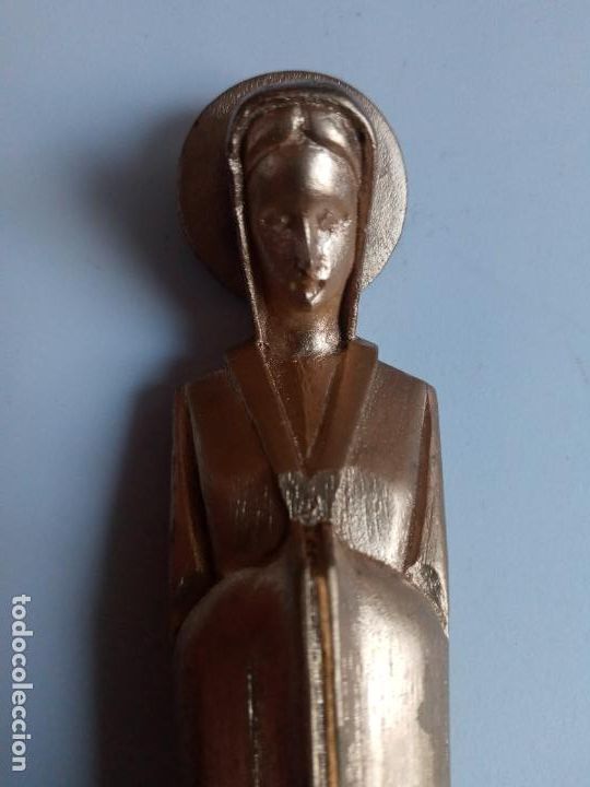 Arte: Virgen tallada en madera color oro - Foto 5