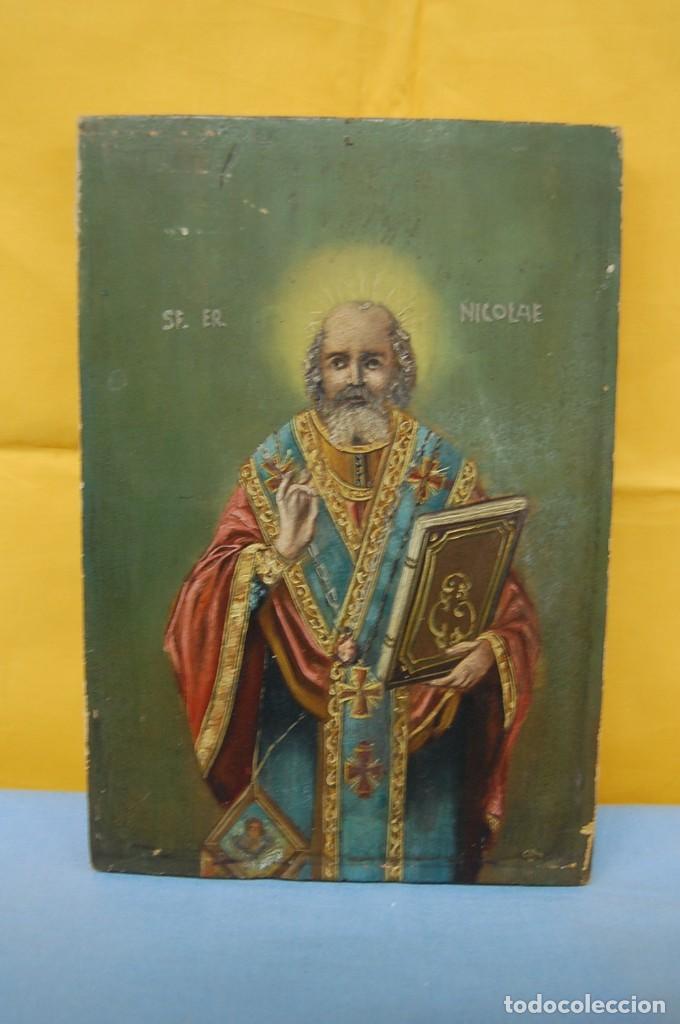 Arte: ICONO GRIEGO DE SAN NICOLAS DE 1920 - Foto 1