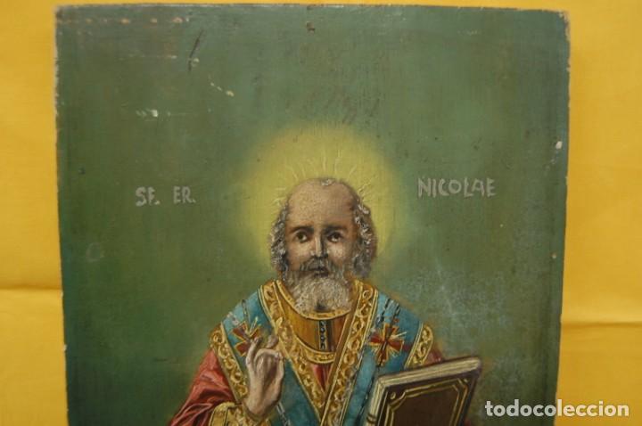 Arte: ICONO GRIEGO DE SAN NICOLAS DE 1920 - Foto 2