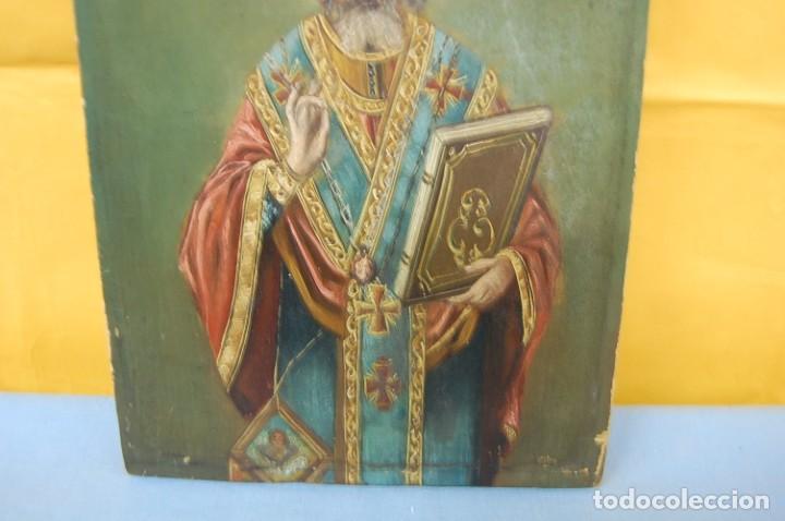 Arte: ICONO GRIEGO DE SAN NICOLAS DE 1920 - Foto 3