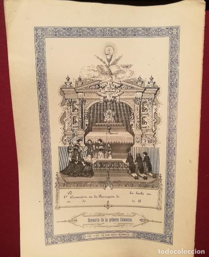 Arte: RECUERDO DE LA 1&ordf; COMUNI&Oacute;N. S.XIX. - Foto 1