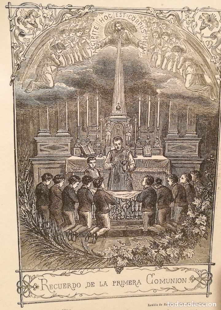Arte: RECUERDO DE LA 1&ordf; COMUNI&Oacute;N. CIRCA 1875. - Foto 2