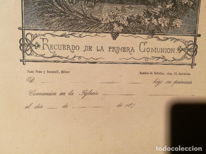 Arte: RECUERDO DE LA 1&ordf; COMUNI&Oacute;N. CIRCA 1875. - Foto 3