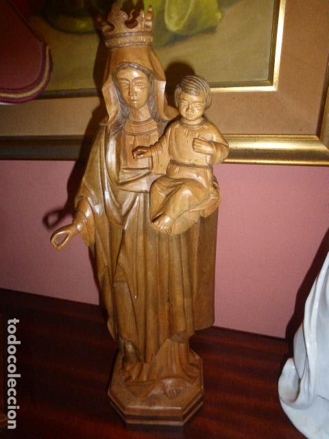 Arte: VIRGEN DEL CARMEN DE MADERA TALLADA - Foto 1