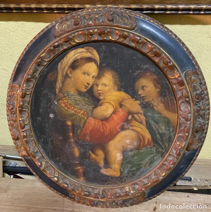 Arte: Excelente enmarcaci&oacute;n en madera labrada. - Foto 1