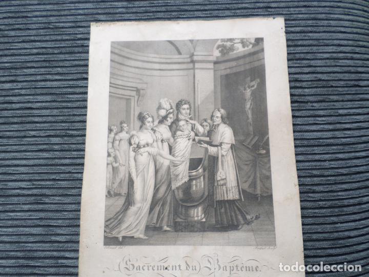 Arte: LITOGRAFIA SACREMENT DU BAPTEME - Foto 2