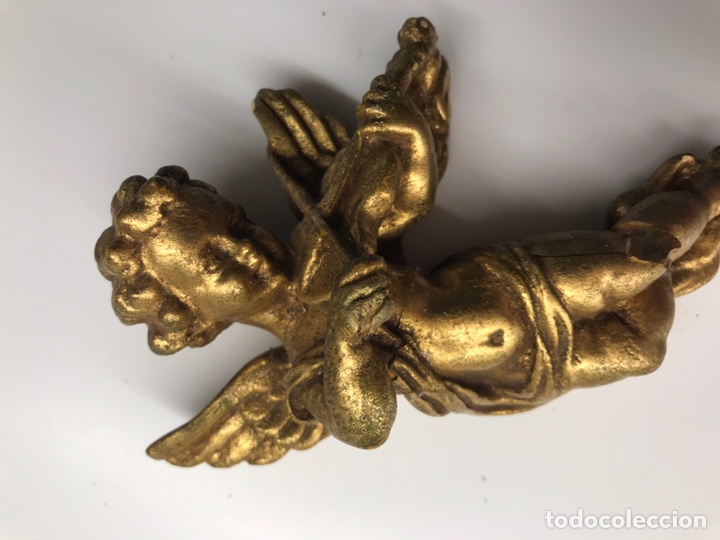 Arte: Querubin angelito en madera policromada - Foto 2