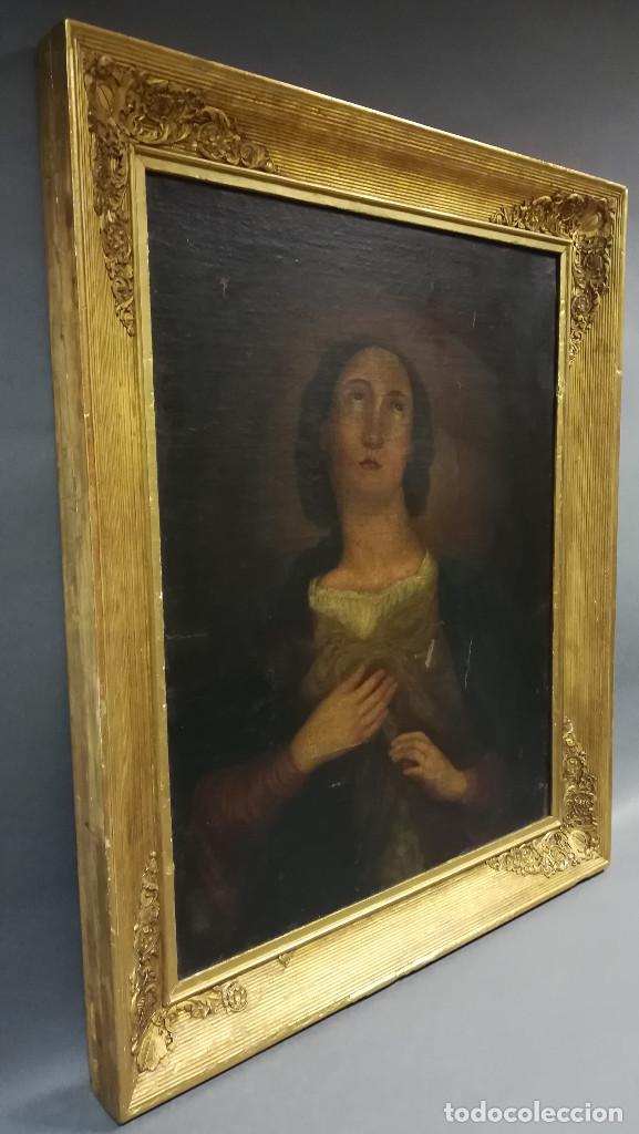 Arte: OLEO VIRGEN EN EXTASIS SIGLO XIX - Foto 2