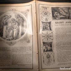 Arte: GRABADO RELIGIOSO 1890 - 1900 - VIDA DEL SANTO DIA SANTORAL - SAINT SAN JOSE JOSEPH NIÑO JESUS. Lote 231522900
