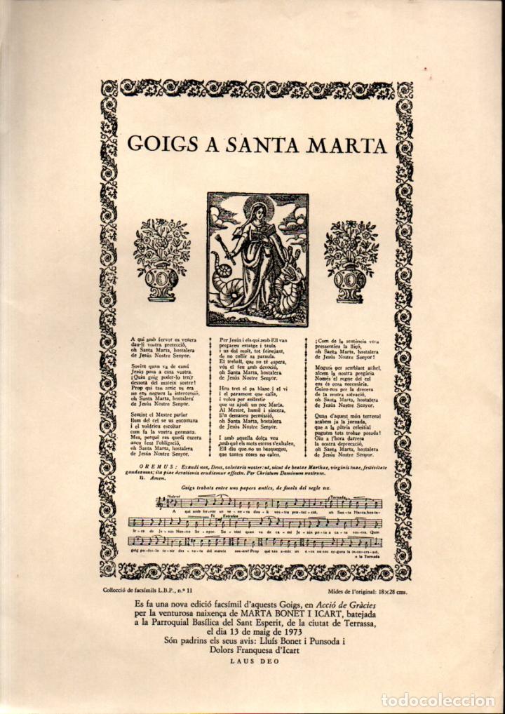 Arte: GOIGS A SANTA MARTA (1973) - Foto 1