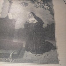 Arte: GRABADO RELIGIOSO 1890 - 1900 - VIDA DEL SANTO DIA SANTORAL SAINTE SANTA RITA RITE DE CASSIA CASIA