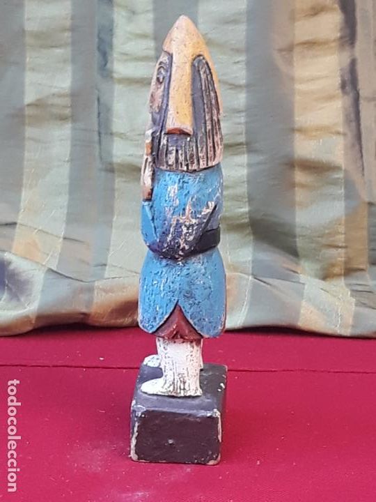 Arte: TALLA EN MADERA DE MUSICO MEDIEVAL. - Foto 2