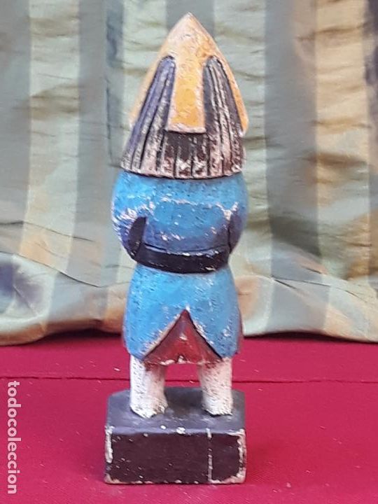 Arte: TALLA EN MADERA DE MUSICO MEDIEVAL. - Foto 4
