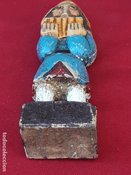 Arte: TALLA EN MADERA DE MUSICO MEDIEVAL. - Foto 5