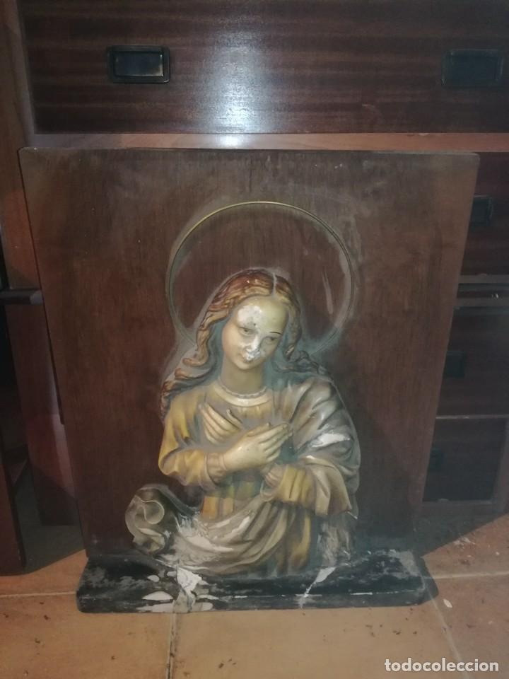 Arte: S47 Virgen en retablo madera - Foto 1