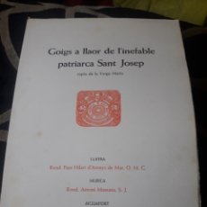 Arte: GOIGS AL PATRIARCA SANT JOSEP, CON AGUAFUERTE DE PERE RIU