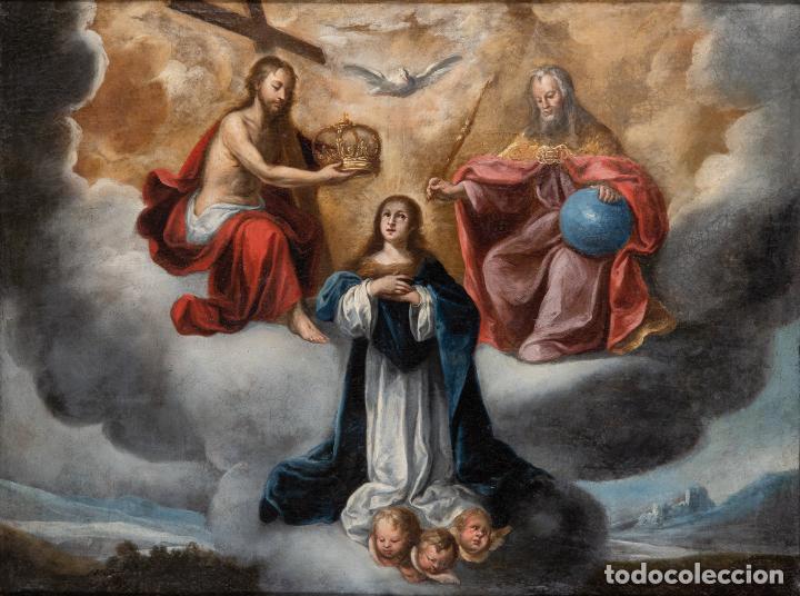 coronación de la virgen óleo lienzo bernardo ge - Compra venta en  todocoleccion