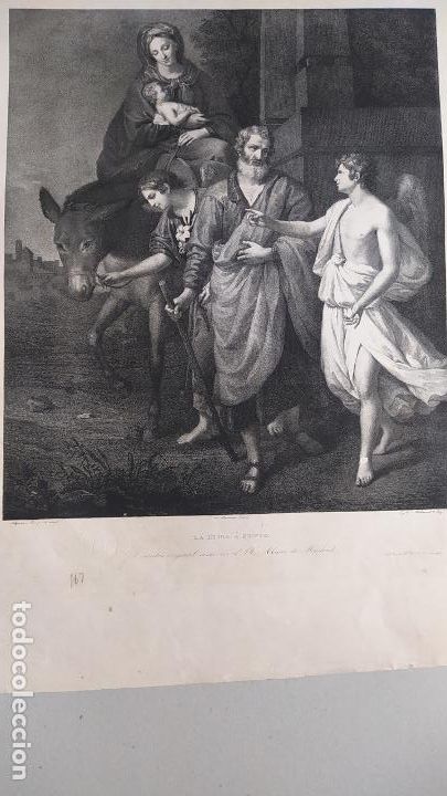 Arte: Litografia LA HUIDA A EGIPTO - Foto 1