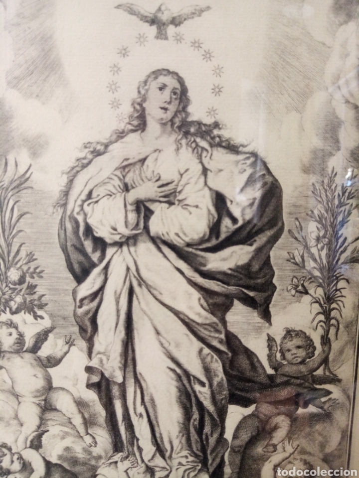 Arte: Cuadro con litograf&iacute;a de la Inmaculada - Foto 1