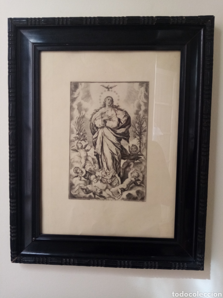 Arte: Cuadro con litograf&iacute;a de la Inmaculada - Foto 2