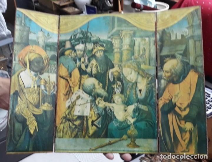 Arte: ANTIGUO RETABLO.TRIPTICO..ICONO - Foto 1