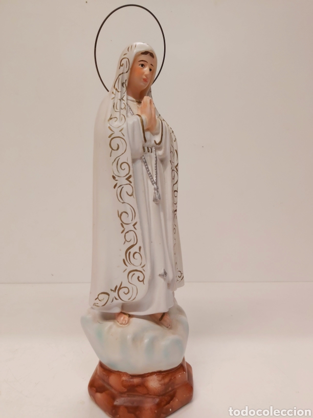 Arte: Virgen de F&aacute;tima estuco 33cm - Foto 3