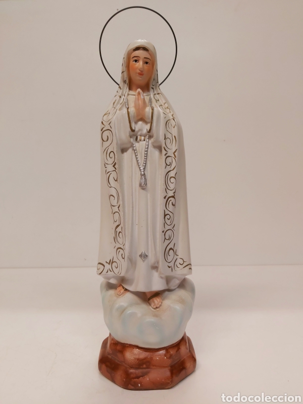 Arte: Virgen de F&aacute;tima estuco 33cm - Foto 1