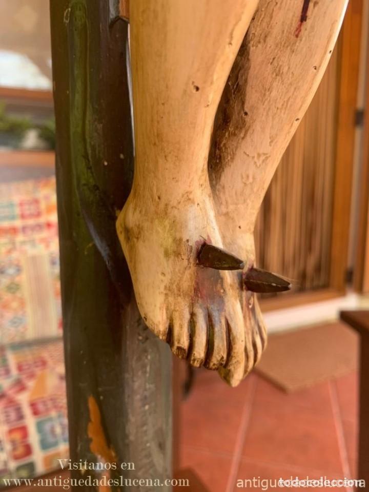 Arte: ANTIGUO CRUCIFICADO BASE DE MADERA - Foto 4