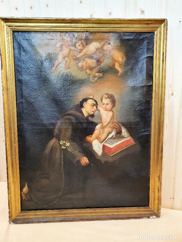 Arte: -ANTIGUO OLEO RELIGIOSO - Foto 2
