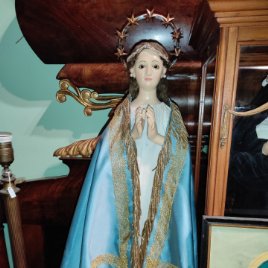 Escultura en Madera Virgen Inmaculada Cap i Pota XIX