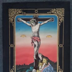 Arte: JESÚS MUERE EN LA CRUZ, LITOGRAFIA SIGLO XIX,