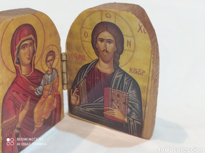 Arte: Pequeño ícono religioso de madera - Foto 3 - 253080240