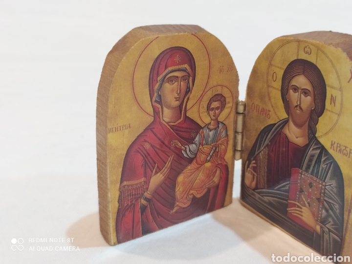 Arte: Pequeño ícono religioso de madera - Foto 4 - 253080240