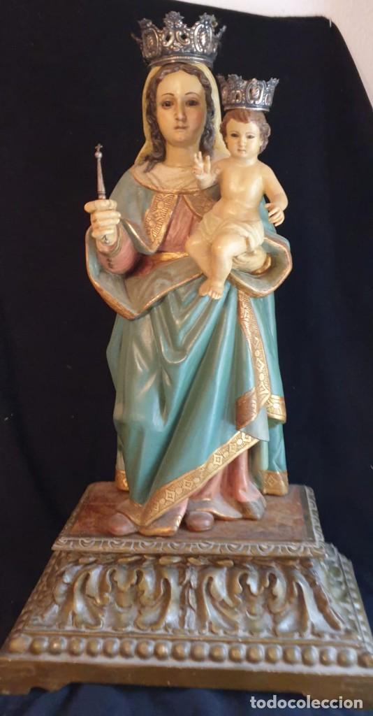 Virgen Maria Auxiliadora Talla De Madera Polic Comprar Escultura