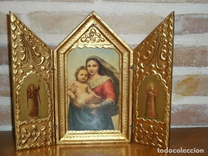 Arte: ANTIGUO TRIPTICO,CUADRO RELIGIOSO. - Foto 2