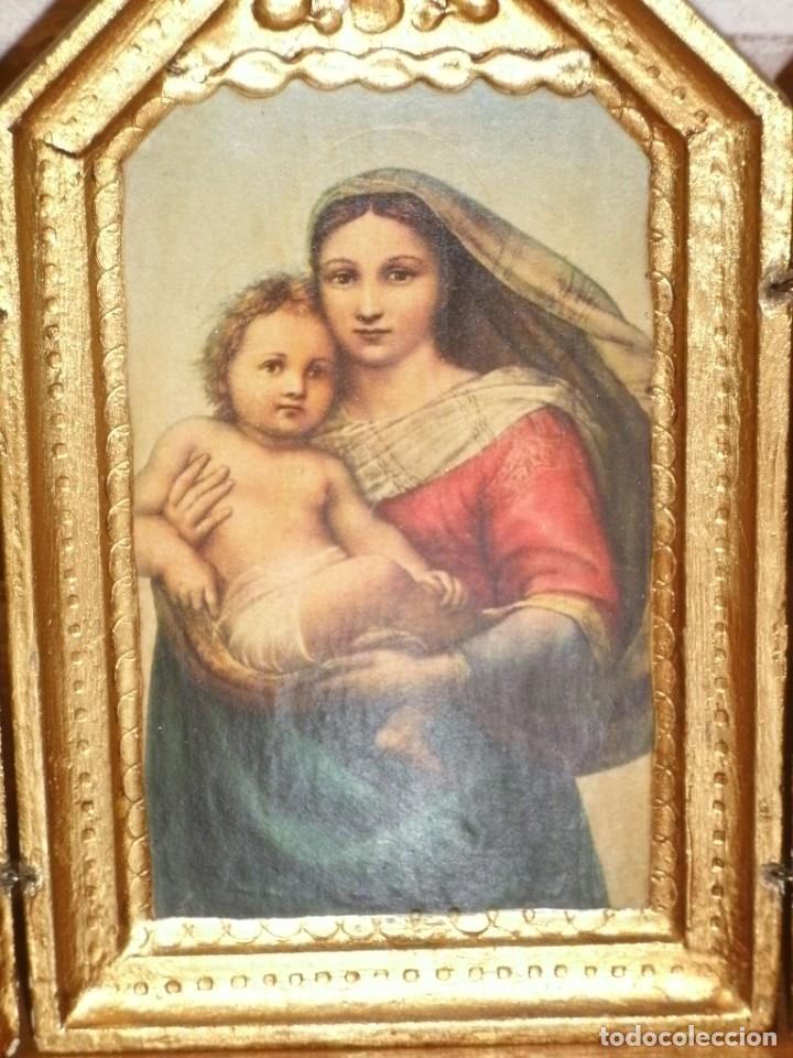 Arte: ANTIGUO TRIPTICO,CUADRO RELIGIOSO. - Foto 4