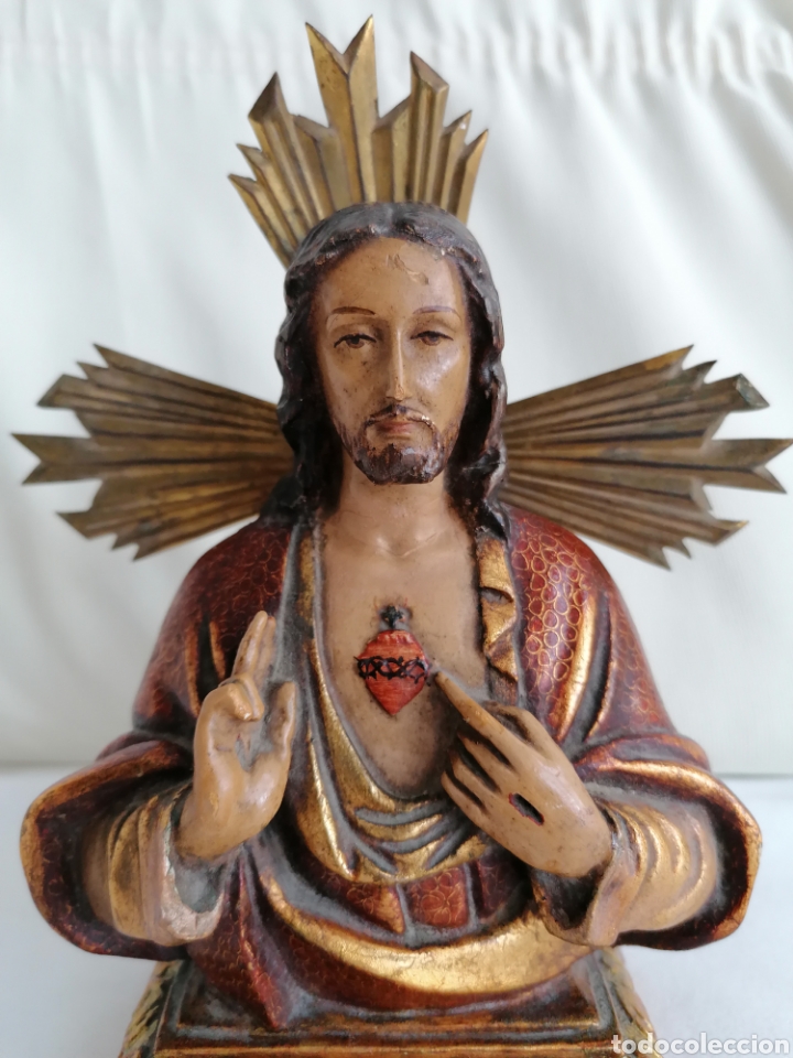 Arte: Busto Antiguo Sagrado Coraz&oacute;n - Foto 1