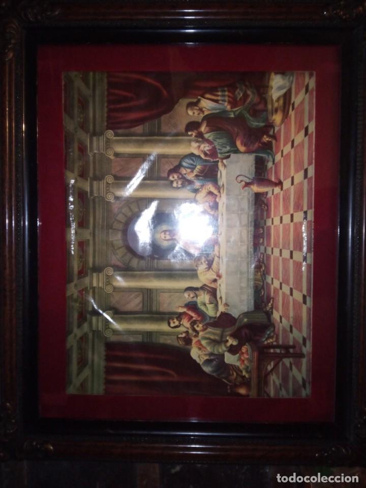 Arte: Cuadro ultima cena antiguo - Foto 2