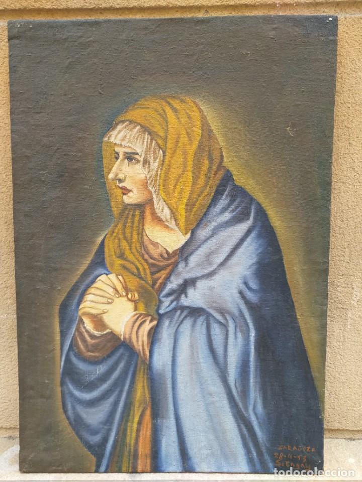 Arte: VIRGEN OLEO SOBRE LIENZO - Foto 1