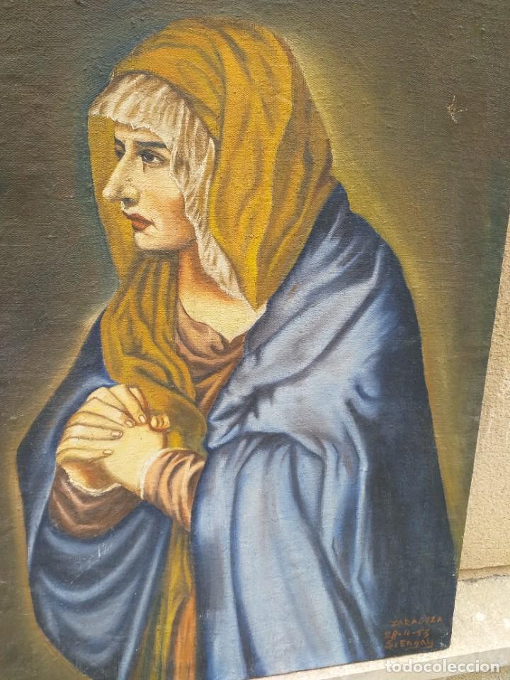 Arte: VIRGEN OLEO SOBRE LIENZO - Foto 2