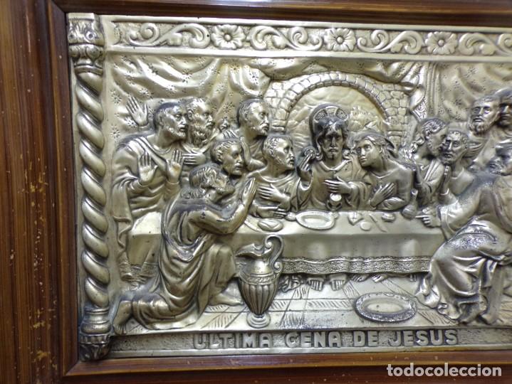 Arte: cuadro santa cena de metal plateado, posible baño de plata - Foto 2 - 261231315