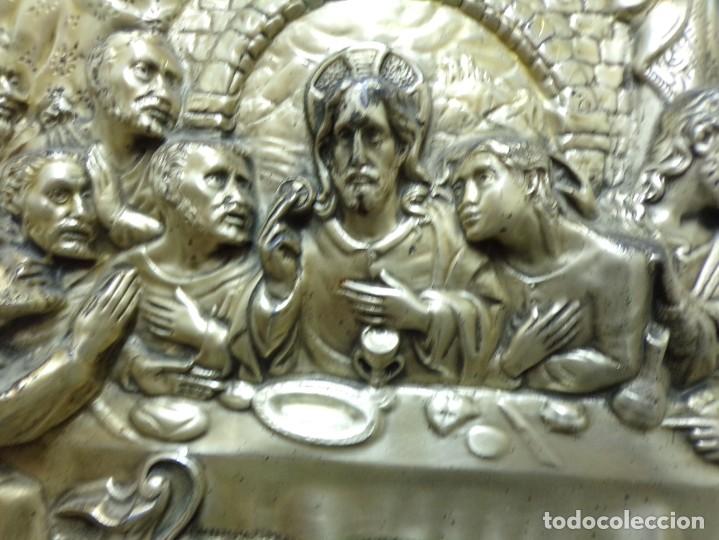 Arte: cuadro santa cena de metal plateado, posible baño de plata - Foto 5 - 261231315