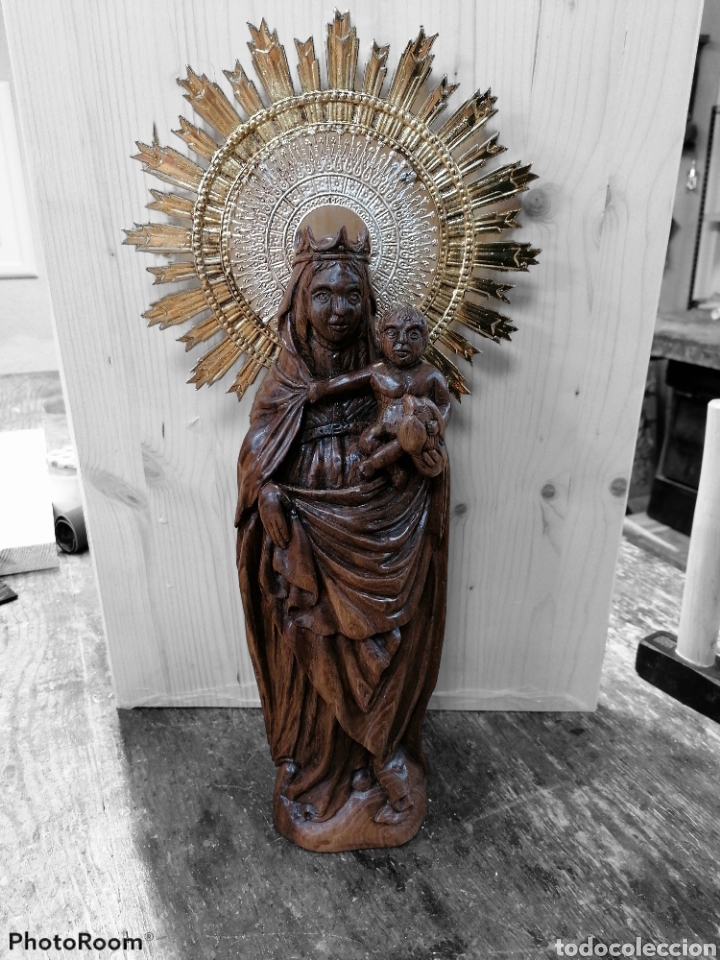 Arte: Virgen pilar madera nogal - Foto 2