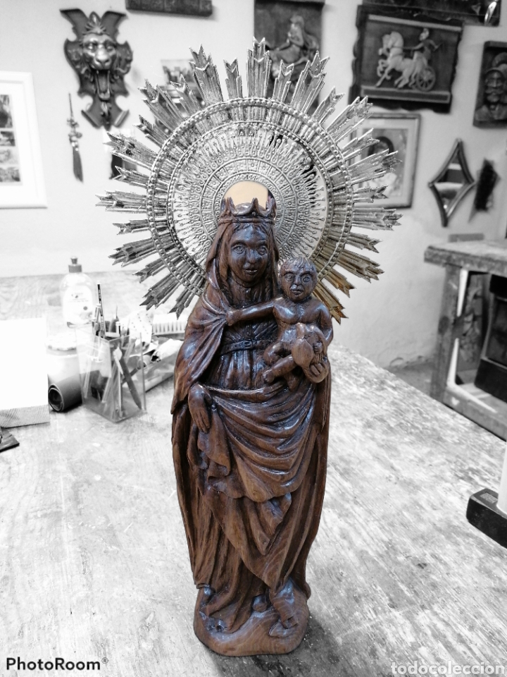 Arte: Virgen pilar madera nogal - Foto 4