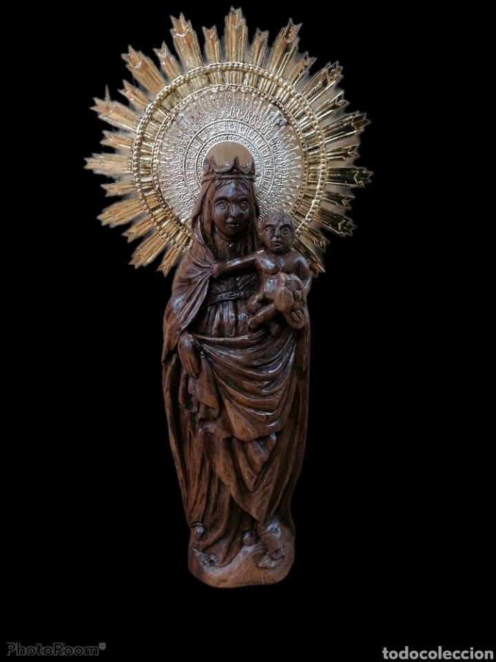 Arte: Virgen pilar madera nogal - Foto 1