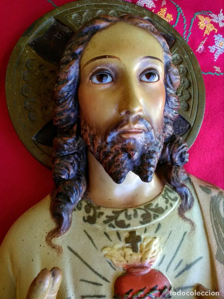 Arte: Retablo antiguo Coraz&oacute;n de Jes&uacute;s - Foto 2