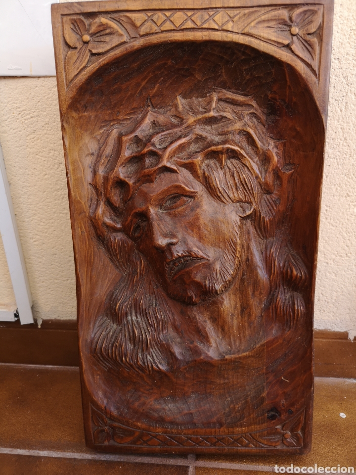 Arte: Antiguo Retablo de madera noble, talla de cristo - Foto 6 - 263257395